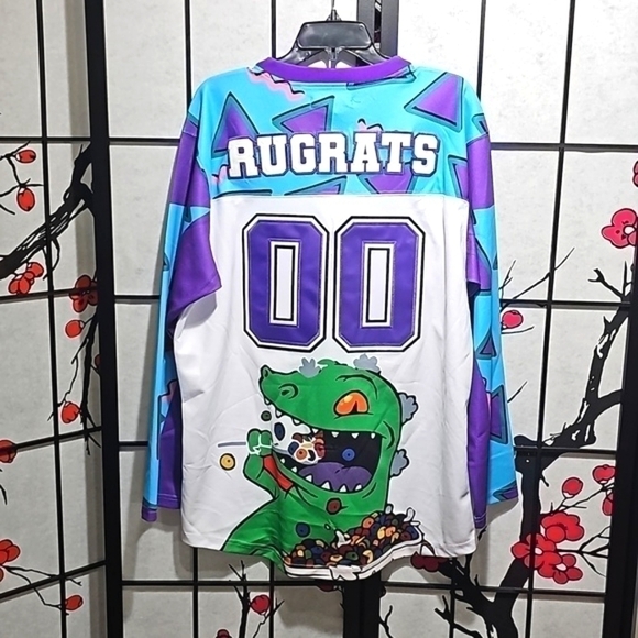 Rugrats Reptar Hockey Jersey Size Large NWT - Picture 2 of 9
